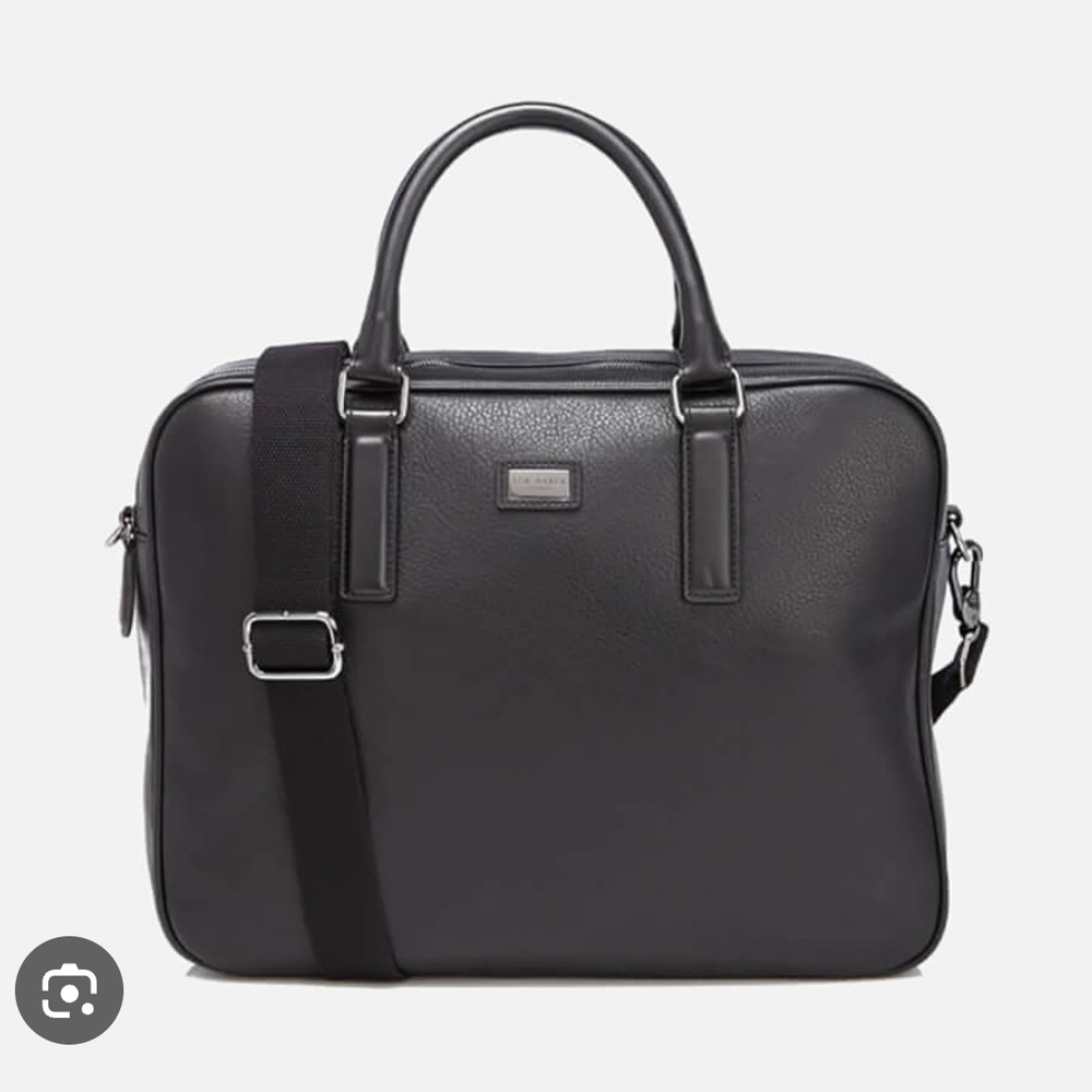 Ted Baker Black Leather Work Laptop Bag